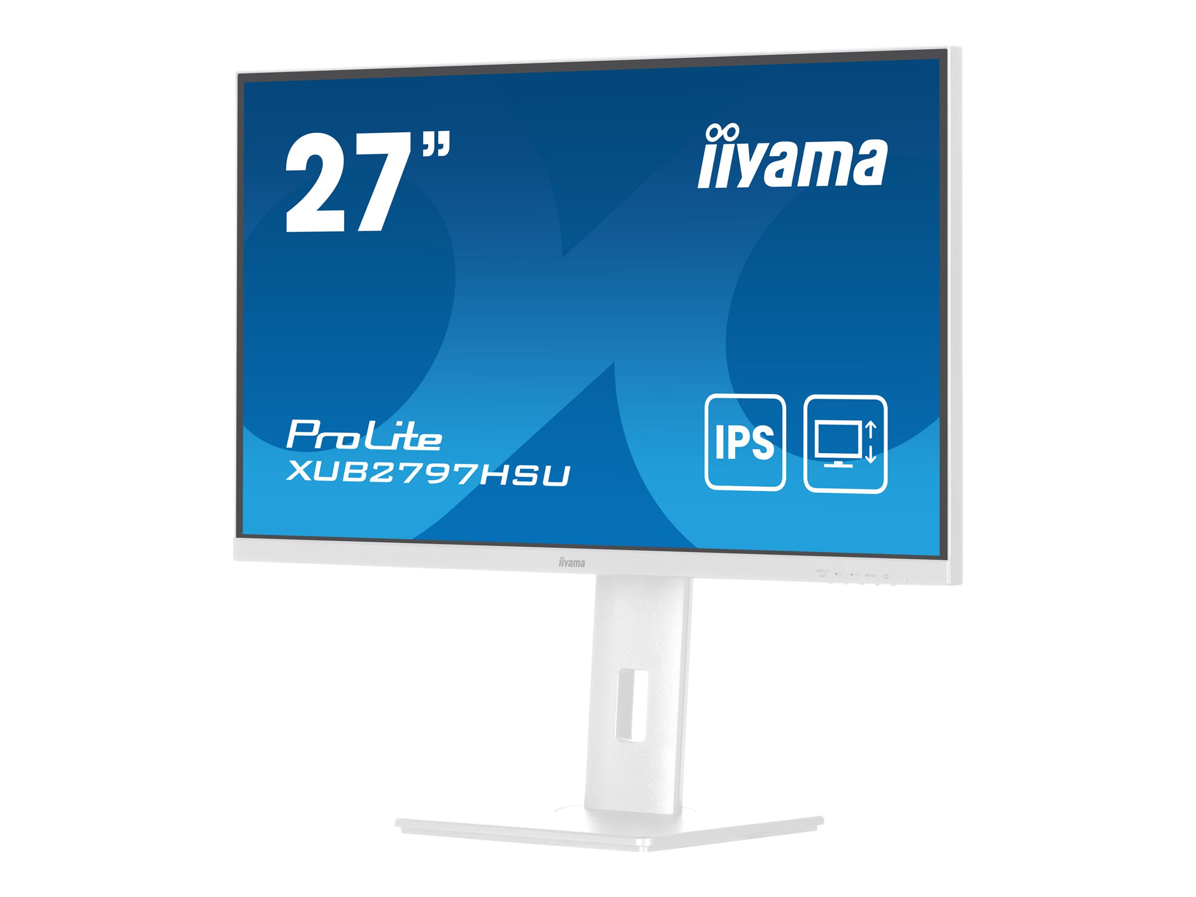 iiyama ProLite XUB2797HSU-W2 - LED-Monitor - 68.6 cm (27") - 1920 x 1080 Full HD (1080p) @ 100 Hz - IPS - 300 cd/m² - 1000:1 - 1 ms - HDMI, DisplayPort - Lautsprecher - weiß, Matte