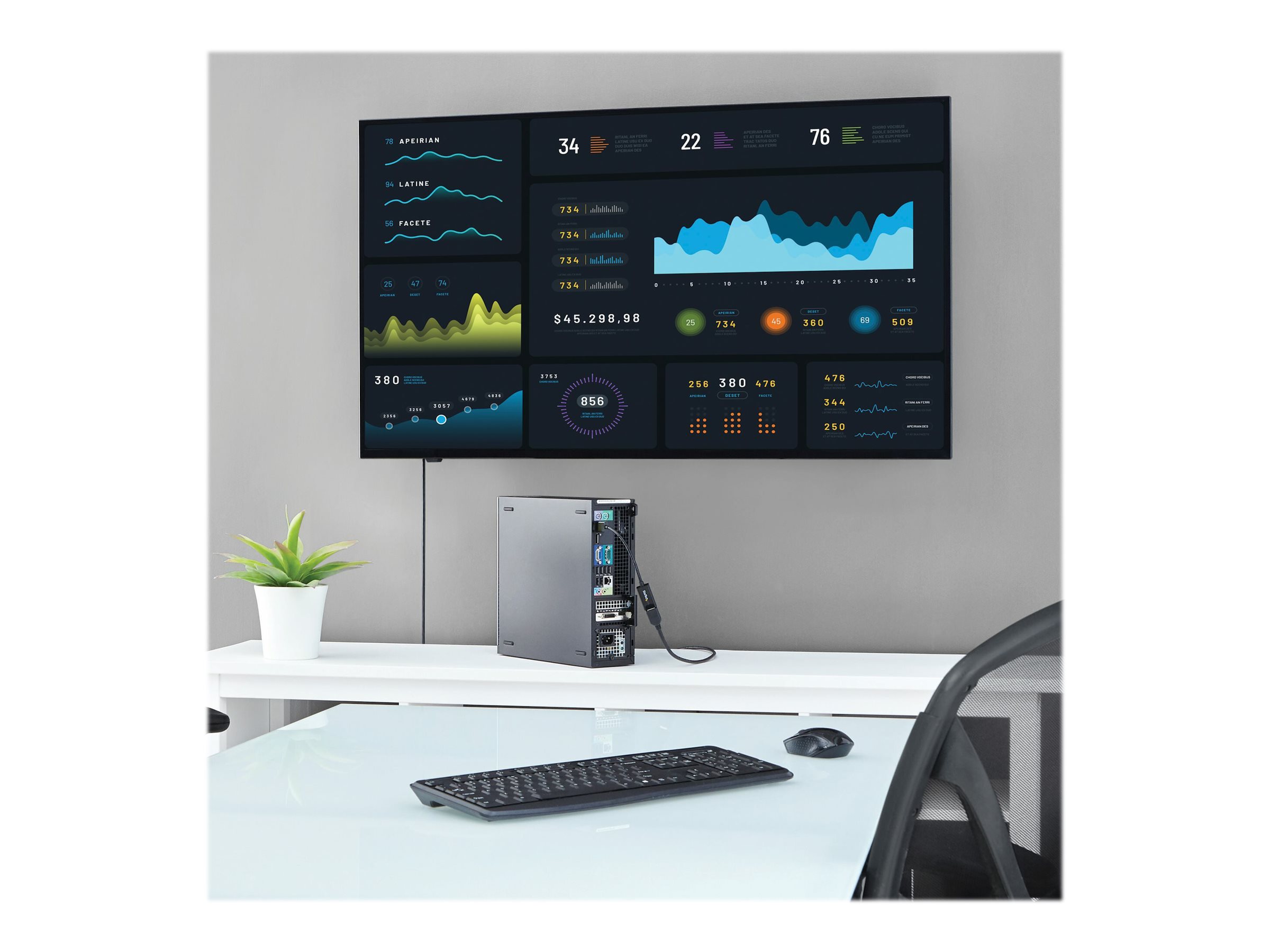StarTech.com DisplayPort auf HDMI 4k @ 30Hz Adapter - DP 1.2 zu HDMI Video und Audio aktiv Konverter 1080p @ 60Hz für Computer / Laptop - Videokonverter