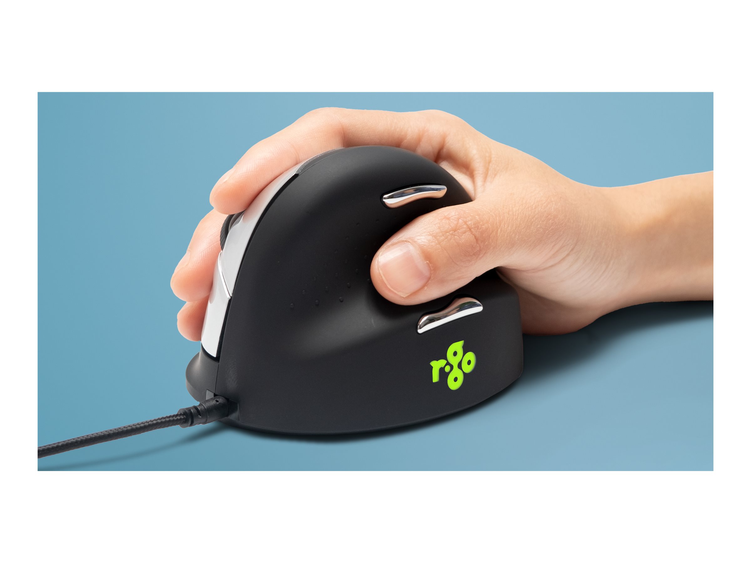 R-Go Ergonomische Maus HE Break - vertikale Maus - USB - Schwarz