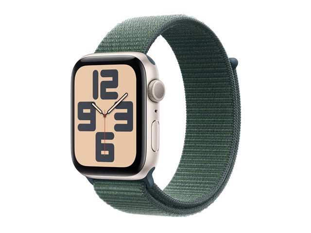 Apple Watch SE GPS 44mm Starlight Aluminium Case mit Lake Green Sport Band (MXEW3QF/A)