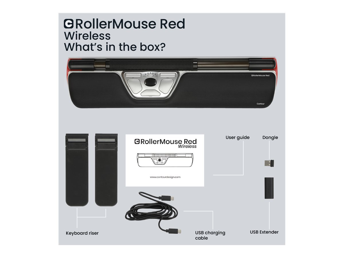 Contour RollerMouse Red - zentrale Maus - Bluetooth