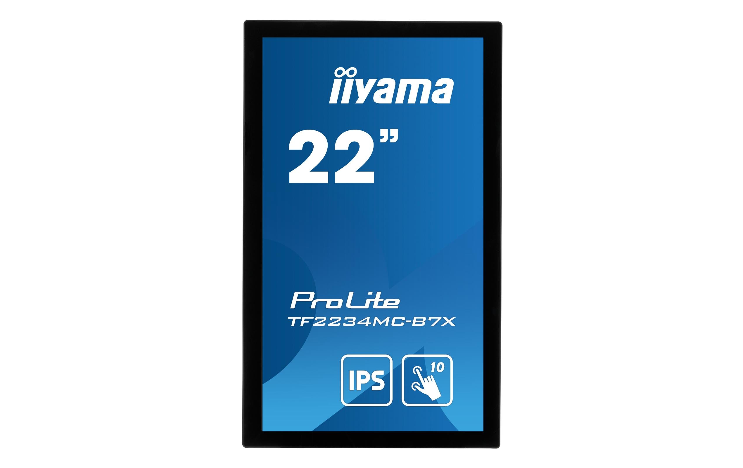 iiyama ProLite TF2234MC-B7X - LED-Monitor - 55.9 cm (22") (21.5" sichtbar) - offener Rahmen - Touchscreen - 1920 x 1080 Full HD (1080p) @ 60 Hz - IPS - 350 cd/m² - 1000:1 - 8 ms - HDMI, VGA, DisplayPort - Schwarz