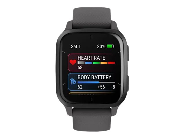 Garmin Venu Sq 2 - Dunkelgrau - intelligente Uhr mit Band - Shadow Gray
