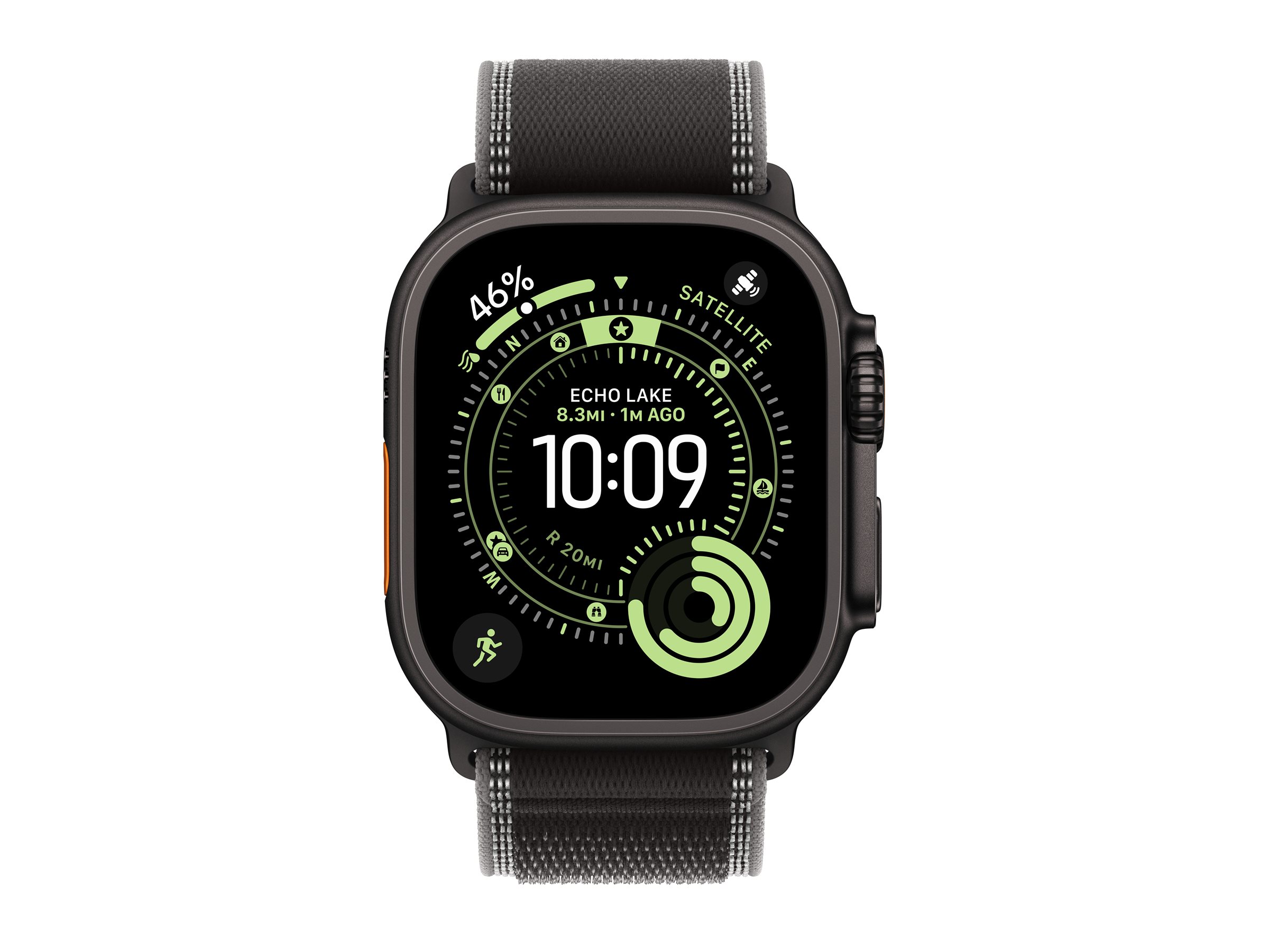 Apple Watch Ultra 3 GPS + Cellular 49mm Black Titanium Case with Black/Charcoal Trail Loop - M/L