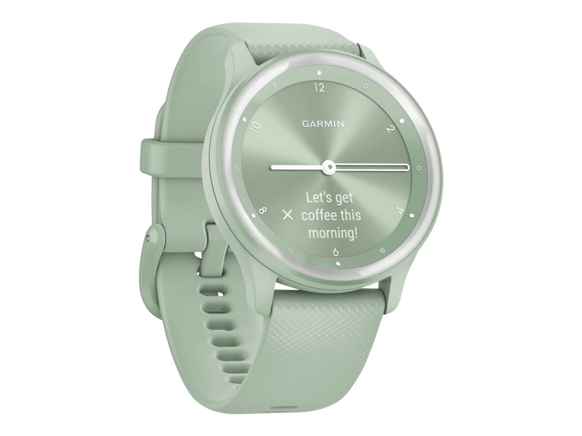 Garmin vívomove Sport - Mintfarben mit silbernen Akzenten - intelligente Uhr mit Band