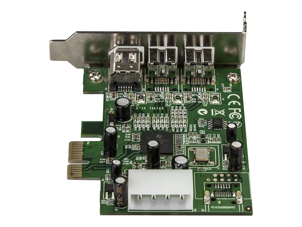 StarTech.com 3 Port 800+400 FireWire PCI Express Schnittstellen Low Profile Combo Karte - PCIe 3 Port FireWire Card - PCI-e 1 x Firewire 400 1394A 2 x FireWire 800 1394B - FireWire-Adapter - PCIe - 2 Anschlüsse