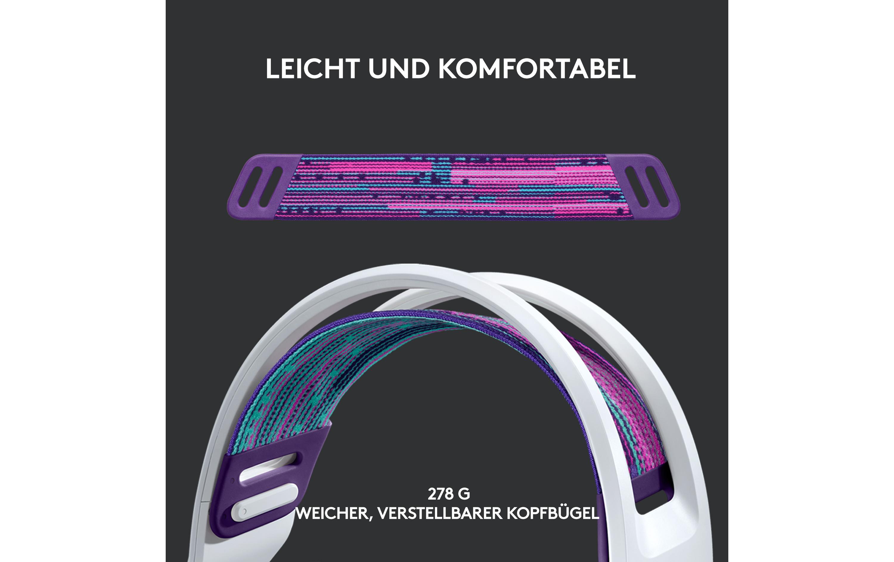 Logitech G G733 LIGHTSPEED Wireless RGB Gaming Headset - Headset - ohrumschließend - 2,4 GHz - kabellos - weiß