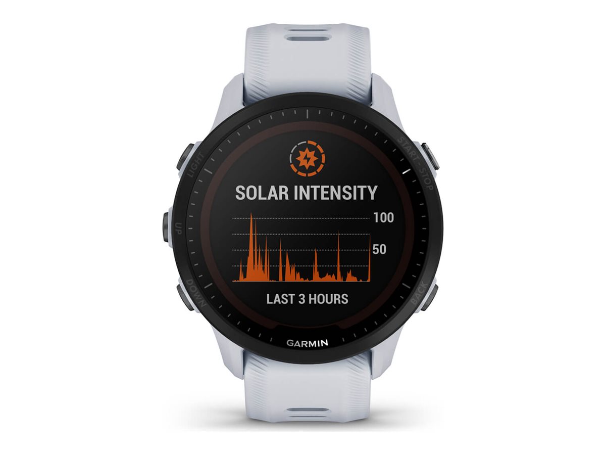 Garmin Forerunner 955 Solar Sportuhr mit Riemen - 32 GB - Steinweiß