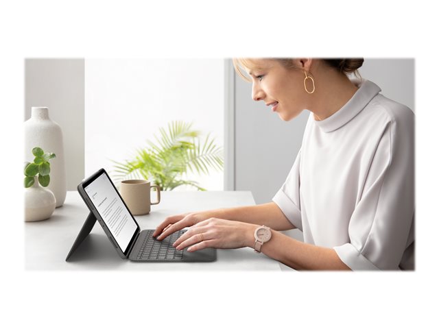 Logitech Folio Touch - Tastatur und Foliohülle - mit Trackpad - QWERTZ - Schweiz - Oxford Gray Eingabegerät