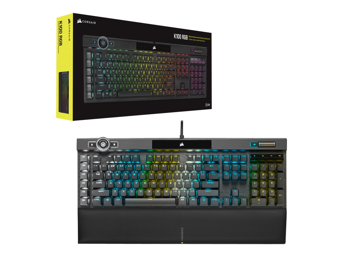 CORSAIR Gaming K100 RGB - Tastatur - Deutsch - Aluminium schwarz eloxiert (gebürstet) Eingabegerät