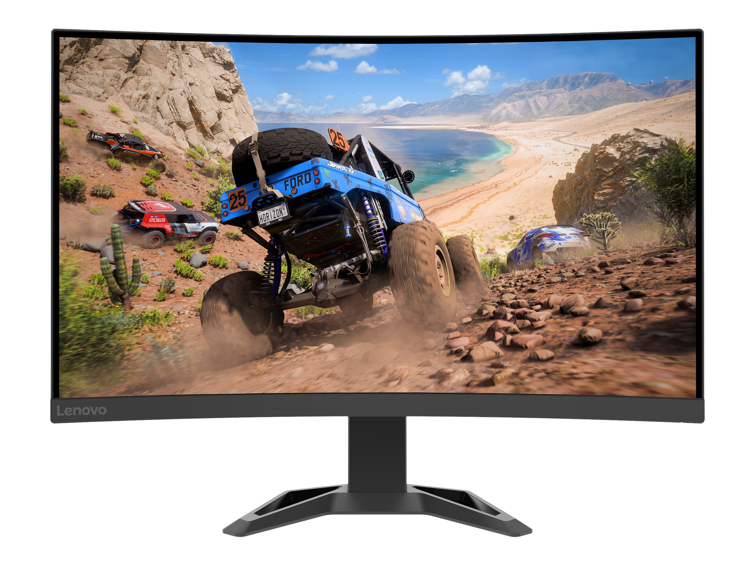 Lenovo G27qc-30 - LED-Monitor - gebogen - 68.6 cm (27") - 2560 x 1440 QHD - VA - 350 cd/m² - 4000:1 - 1 ms - 2xHDMI, DisplayPort - Lautsprecher - Raven Black