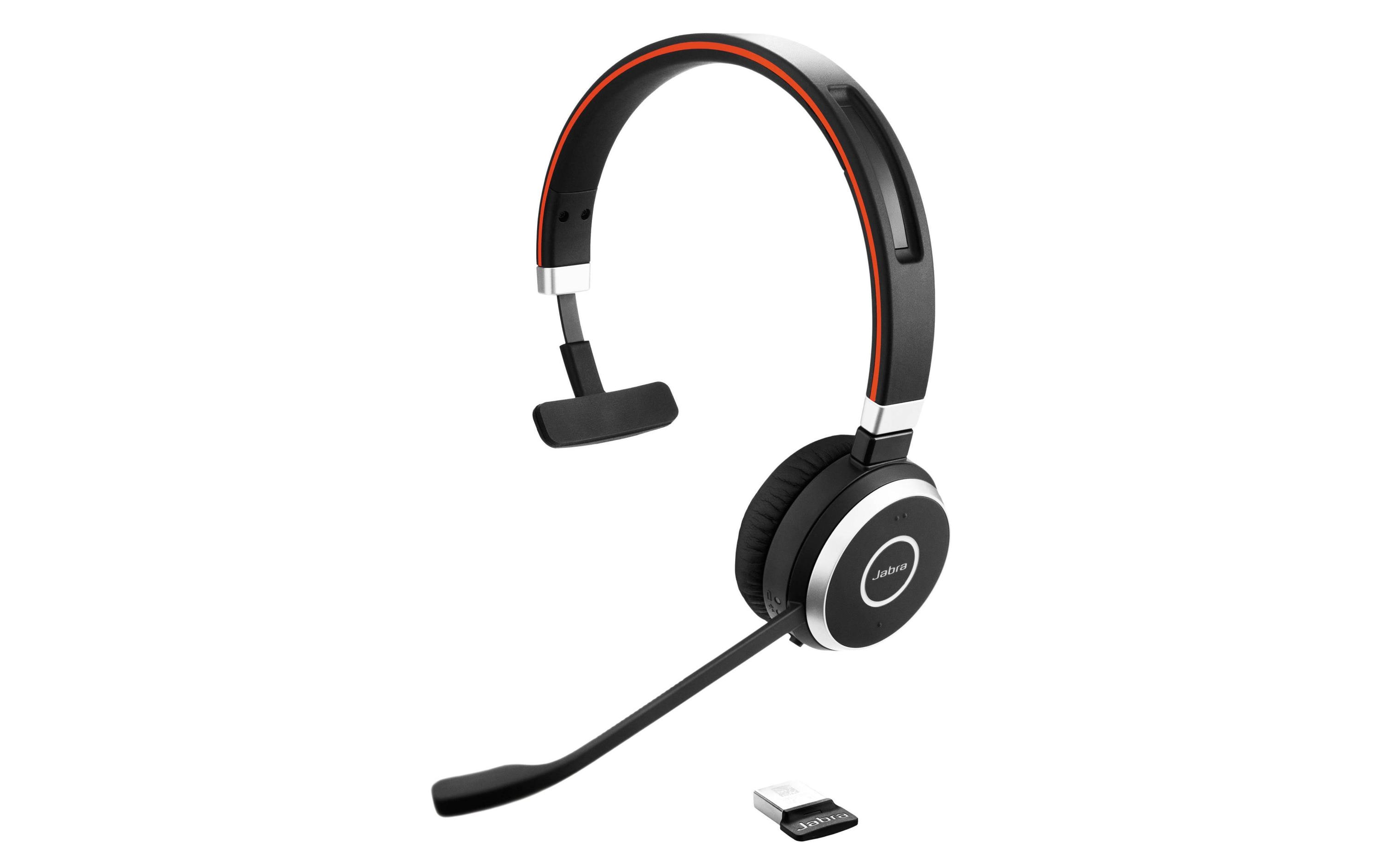 Jabra Evolve 65 SE MS Mono - Headset - On-Ear - Bluetooth - kabellos - USB - Zertifiziert für Microsoft Teams - für Jabra Evolve; LINK 380a MS