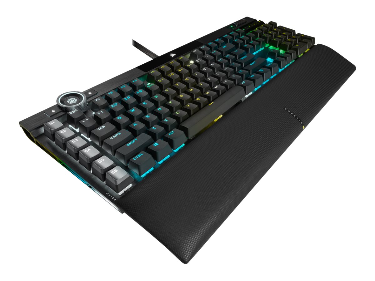 CORSAIR Gaming K100 RGB - Tastatur - Deutsch - Aluminium schwarz eloxiert (gebürstet) Eingabegerät