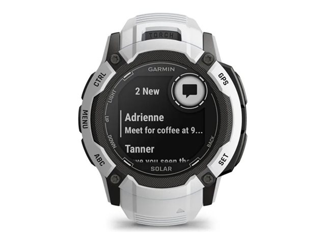 Garmin Instinct 2X Solar - faserverstärktes Polymer - Ja intelligente Uhr mit Band - 64 MB - Steinweiß