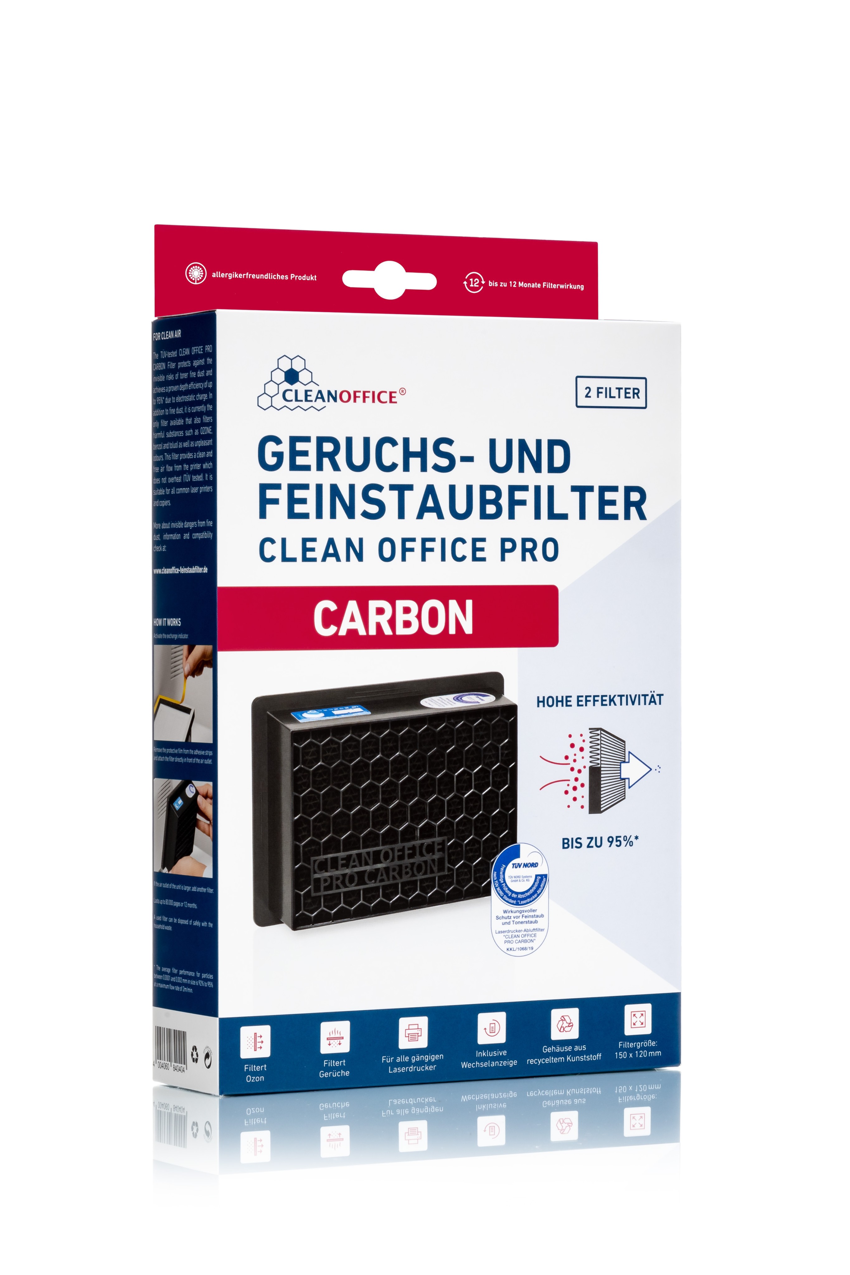 Clean Office PRO Carbon 2er Pack Feinstaubfilter für Drucker
