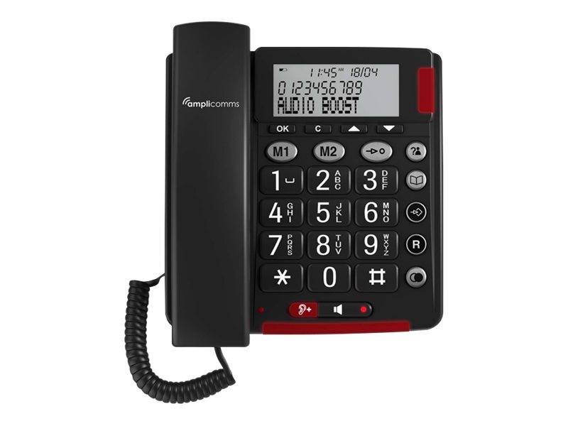 Audioline Amplicomms BigTel 48 Plus - Telefon mit Schnur - Dunkelgrau (ATL1423891)