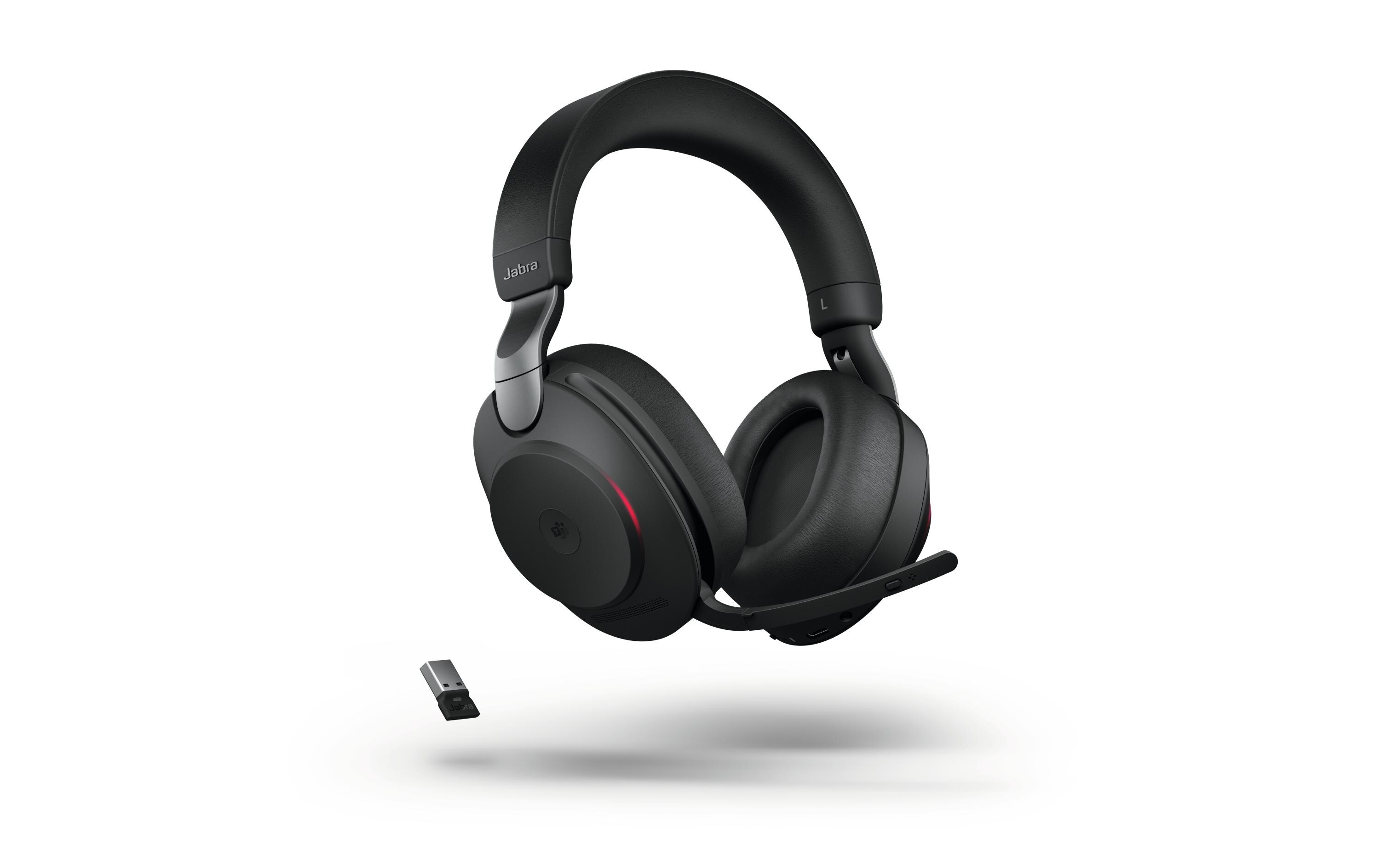 Jabra Evolve2 85 MS Stereo - Headset - ohrumschließend - Bluetooth - kabellos, kabelgebunden - aktive Rauschunterdrückung - 3,5 mm Stecker - Geräuschisolierung - Schwarz - Zertifiziert für Microsoft Teams
