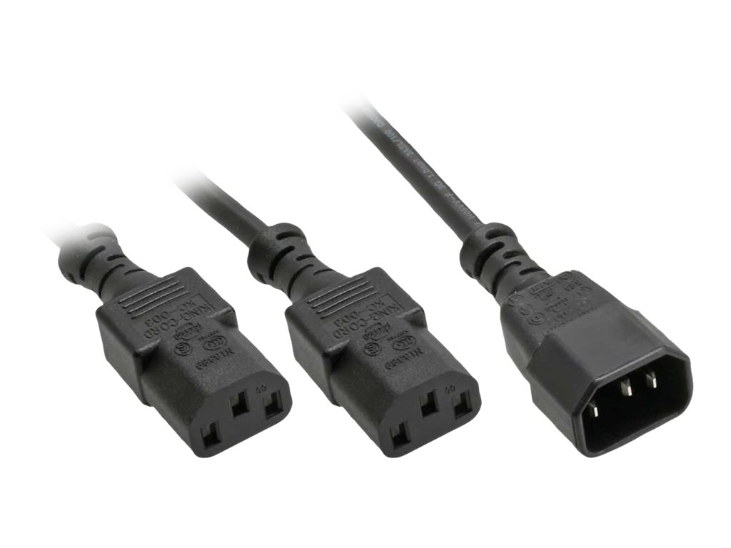 InLine Y-cable - Netz-Splitter - IEC 60320 C14 bis IEC 60320 C13 - 5 m - Schwarz - Deutschland