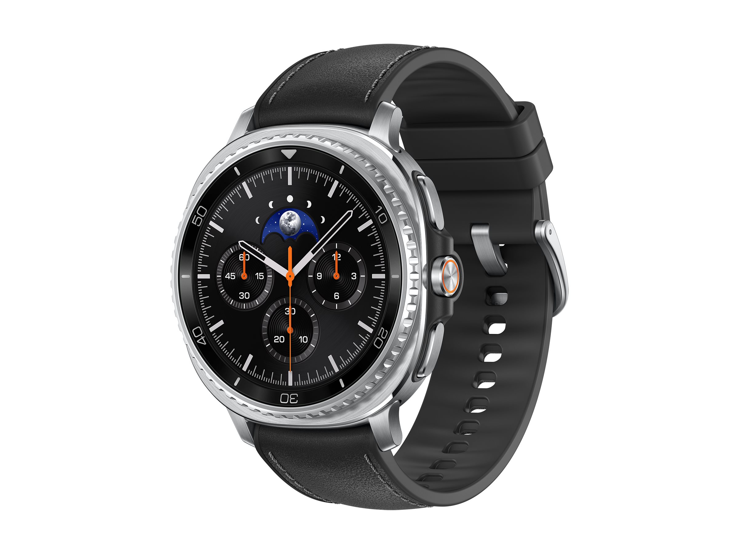 Samsung Galaxy Watch8 Classic - 46 mm - intelligente Uhr mit hybrid band - Hybrid-Eco-Leder - Bandgröße: S/M/L - Anzeige 3.4 cm (1.34") (SM-L500NZKADBT)