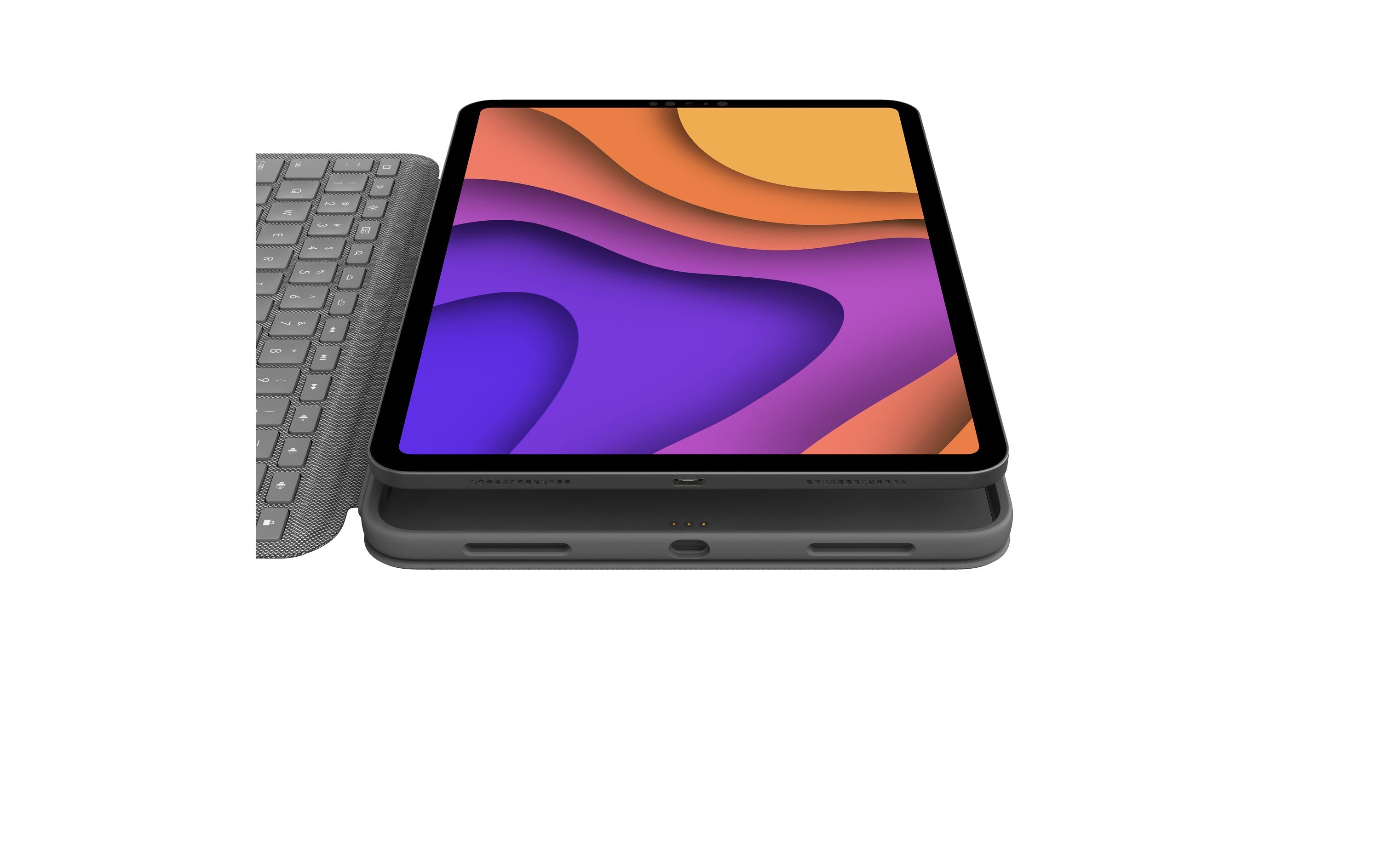 Logitech Folio Touch - Tastatur und Foliohülle - mit Trackpad - QWERTZ - Schweiz - Oxford Gray Eingabegerät