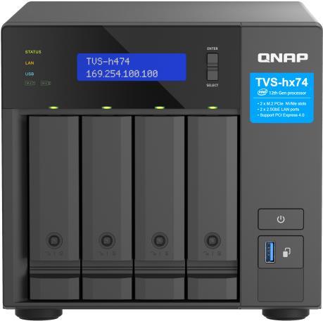 QNAP TVS-H474 - NAS-Server - 4 Schächte - SATA 6Gb/s - RAID JBOD, RAID 0, 1, 5, 6, 10, TM, RAID TP - RAM 8 GB - Gigabit Ethernet / 2.5 Gigabit Ethernet - iSCSI Support