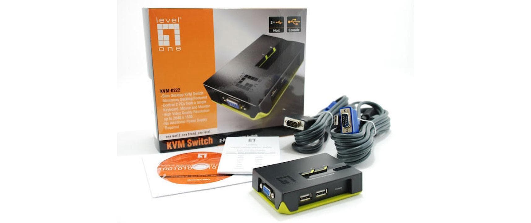 LevelOne ViewCon KVM-0222 - KVM-Switch - 2 x KVM port(s) - 1 lokaler Benutzer - Desktop