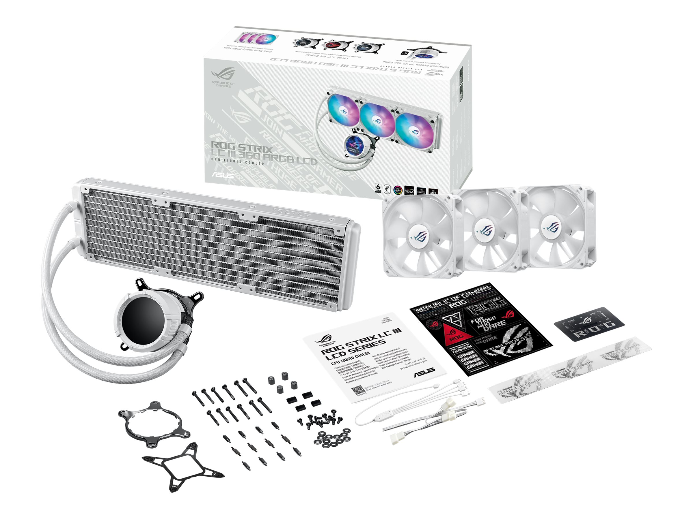 ASUS ROG STRIX LC III 360 ARGB LCD - White Edition - Prozessor-Flüssigkeitskühlsystem