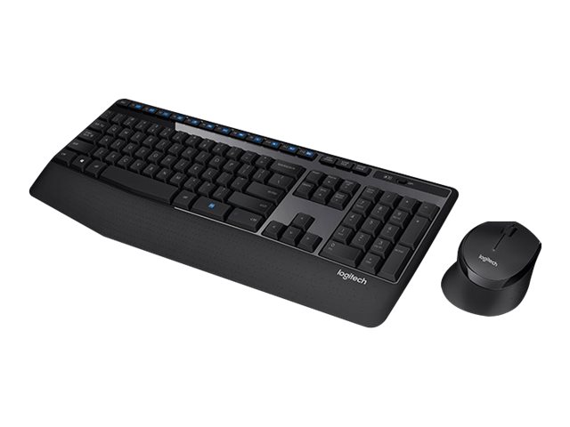 Logitech Wireless Combo MK345 - Tastatur-und-Maus-Set - kabellos - 2.4 GHz - Französisch - Schwarz, Blau