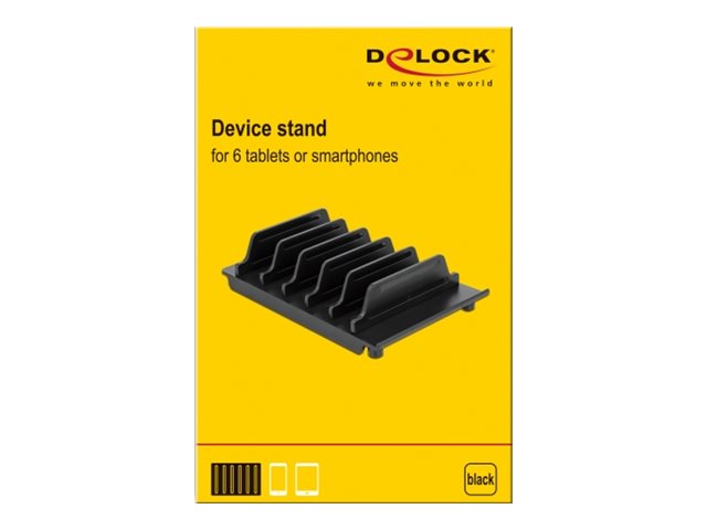 Delock Halterung für 6 Tablets oder Smartphones Schwarz