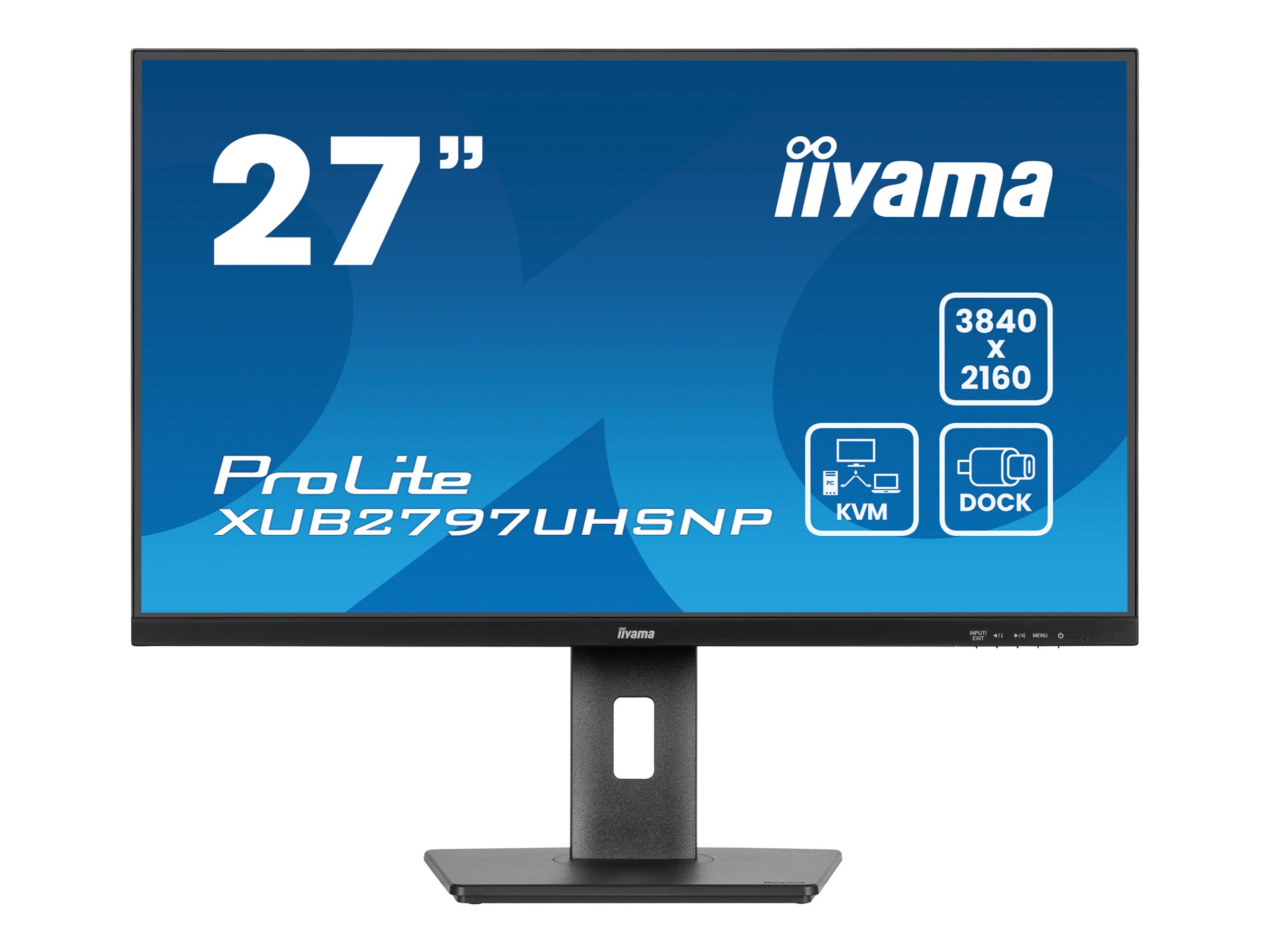 iiyama ProLite XUB2797UHSNP-B1 - LED-Monitor - 68.5 cm (27") - 3840 x 2160 4K @ 60 Hz - IPS - 350 cd/m² - 1300:1 - 4 ms - HDMI, DisplayPort, USB-C - Lautsprecher - Matte, Schwarz