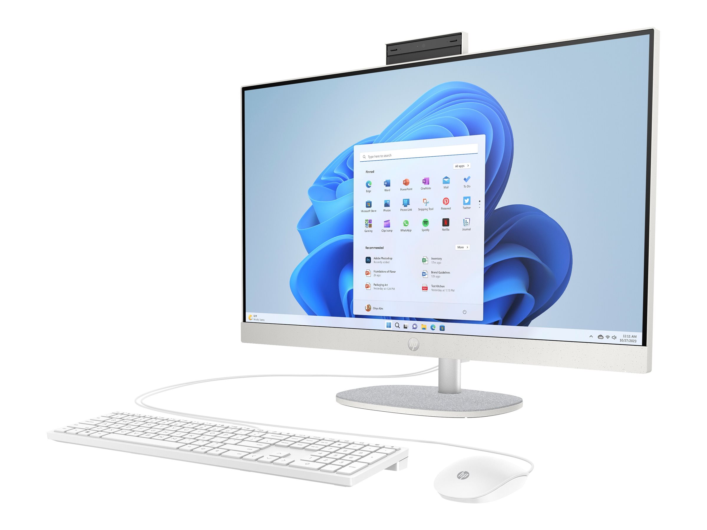 HP 27-cr0007ng - All-in-One (Komplettlösung) - Ryzen 5 7520U 2.8 GHz - 16 GB - SSD 512 GB - LED 68.6 cm (27") - Deutsch