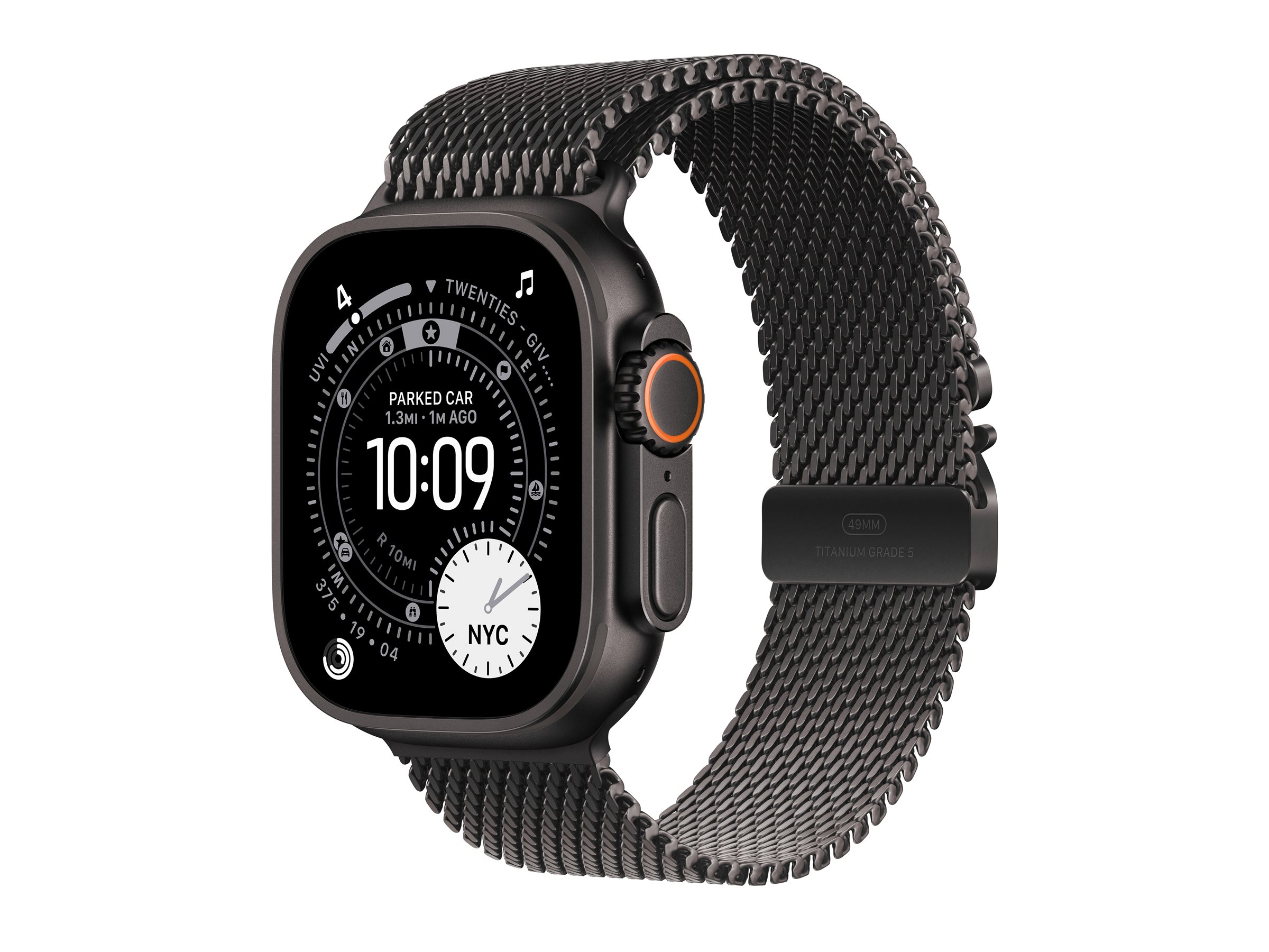 Apple Watch Ultra 3 GPS + Cellular 49mm Black Titanium Case with Black Titanium Milanese Loop - Medium