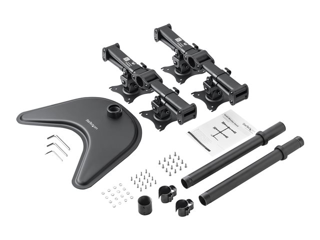 StarTech.com Vierfach-Monitorhalter - Schwenkbar - Verstellbarer 4 Monitorständer - Für VESA Monitore bis zu 27 Zoll (8 Kg) Aufstellung - für 4 Monitore - Schwarz
