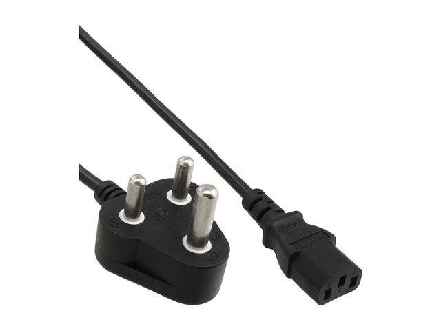 InLine - Stromkabel - BS 546 (M) zu IEC 60320 C13 - Wechselstrom 250 V - 10 A - 1.8 m - Schwarz - Südafrika