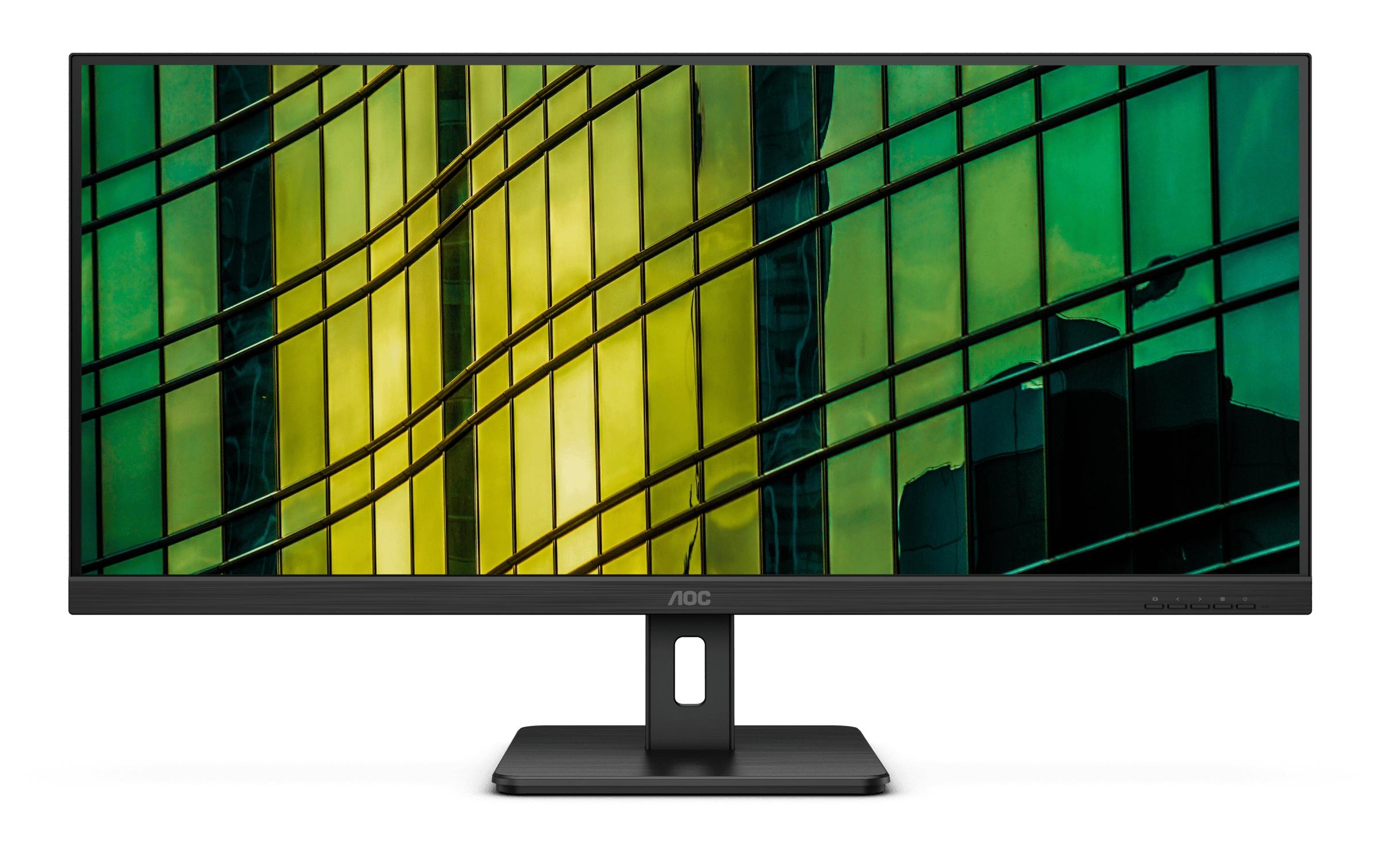 AOC Essential-line U34E2M/BK - LED-Monitor - 86.4 cm (34") - 3440 x 1440 WQHD @ 100 Hz - VA - 300 cd/m² - 4000:1 - 4 ms - 2xHDMI, DisplayPort - mattschwarz