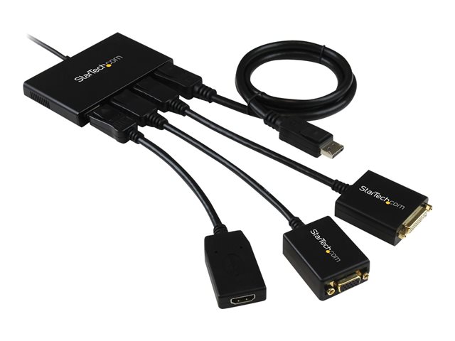 StarTech.com 4-Port Multi Monitor Adapter - DisplayPort 1.2 MST-Hub - 4x 1080p - DisplayPort Video-Splitter für erweiterte Desktop-Modi auf Windows-PCs - DP zu Quad DP-Monitoren (MSTDP124DP) - Video-Verteiler - 4 Anschlüsse