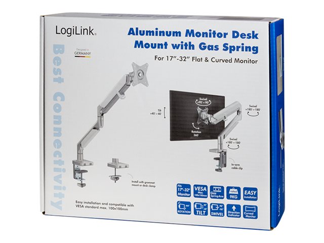 LogiLink Befestigungskit - einstellbarer Arm - für LCD-Display / Curved LCD-Display