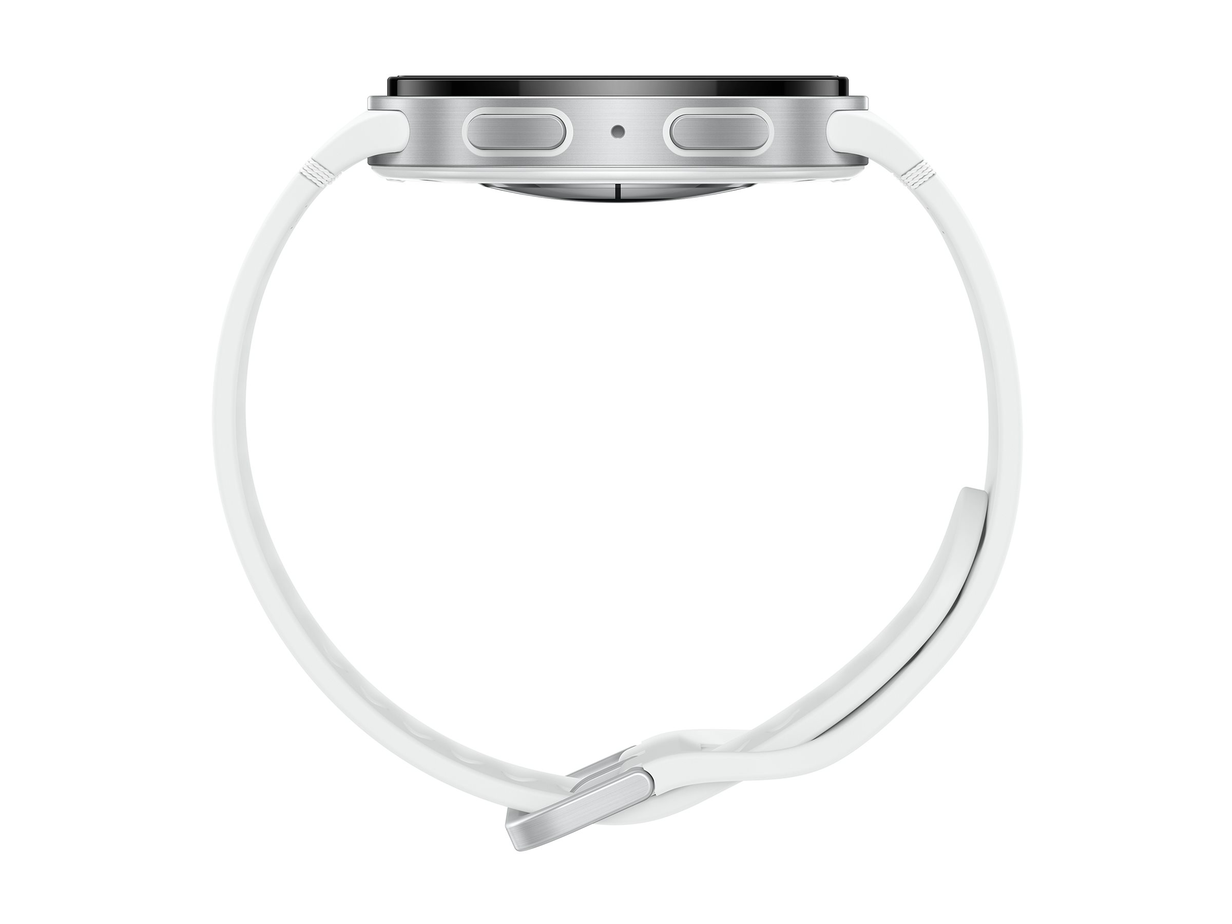 Samsung Galaxy Watch8 - 44 mm - silber - intelligente Uhr mit Sportband - Gummi - weiß - Bandgröße: M/L - Anzeige 3.7 cm (1.47") (SM-L330NZSADBT)