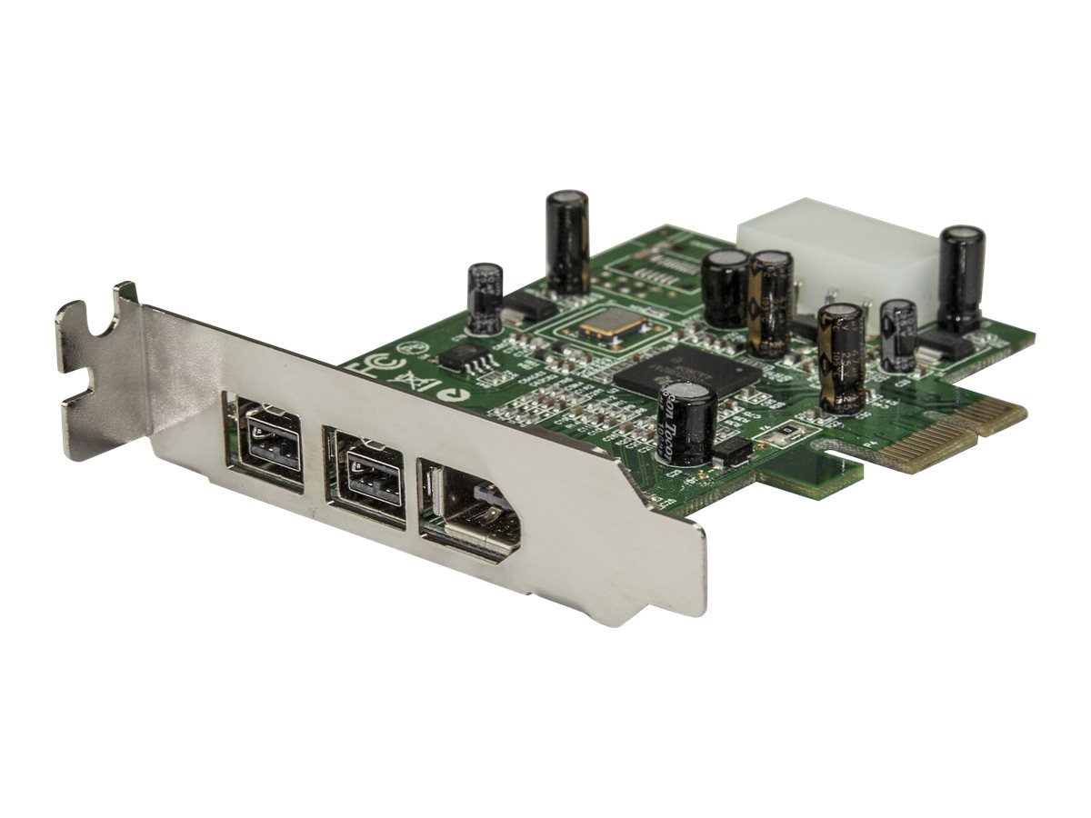 StarTech.com 3 Port 800+400 FireWire PCI Express Schnittstellen Low Profile Combo Karte - PCIe 3 Port FireWire Card - PCI-e 1 x Firewire 400 1394A 2 x FireWire 800 1394B - FireWire-Adapter - PCIe - 2 Anschlüsse