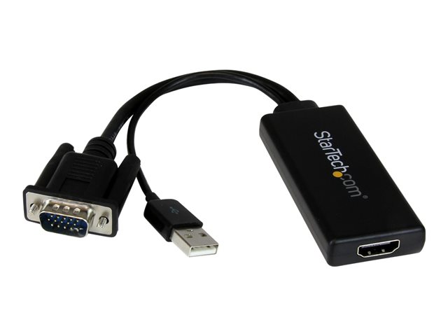 StarTech.com VGA-auf-HDMI-Adapter mit USB-Audio & -Stromversorgung - Mobiler VGA-auf-HDMI-Konverter - 1080p - Adapterkabel - HDMI/VGA/Audio/USB - 26 cm