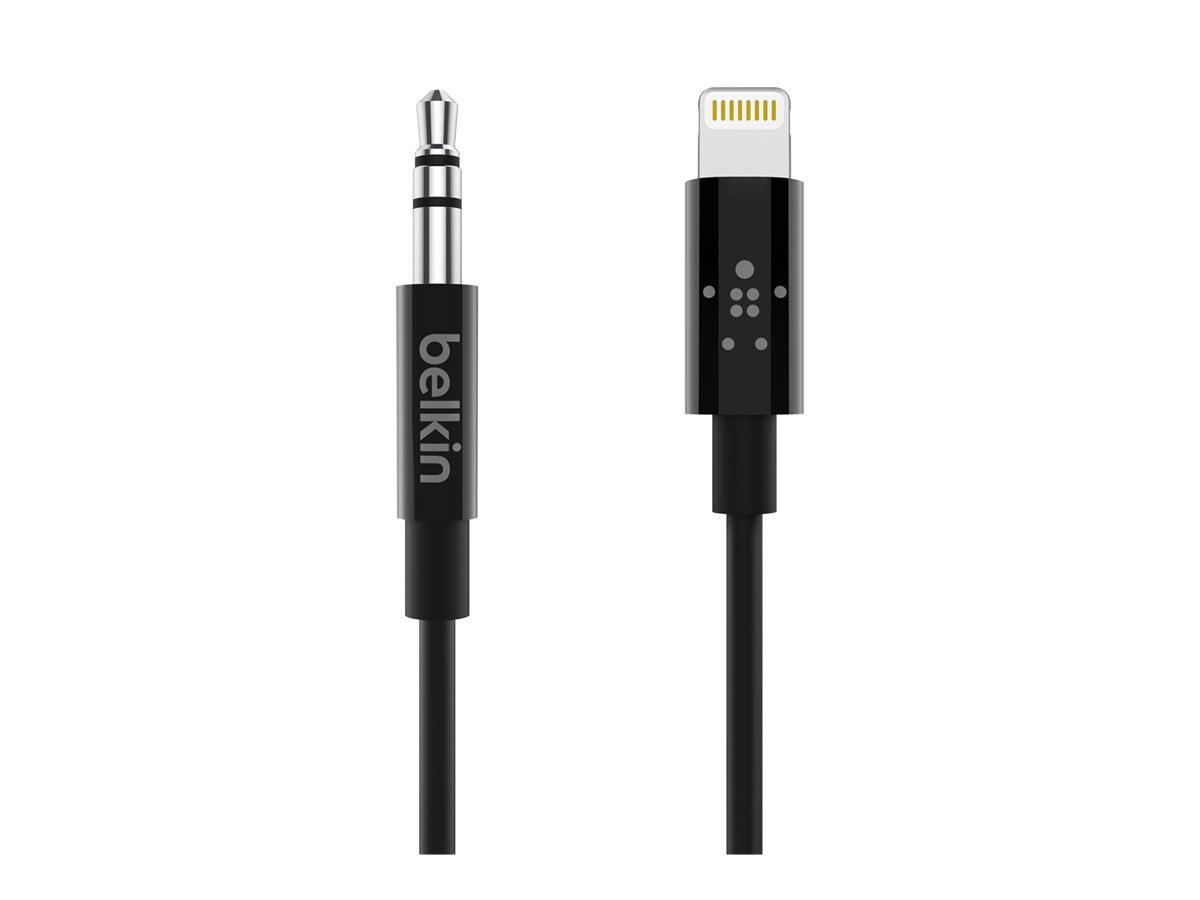 Belkin - Kabel Lightning auf Kopfhöreranschluss - Lightning männlich zu mini-phone stereo 3.5 mm männlich - 91.4 cm - Schwarz