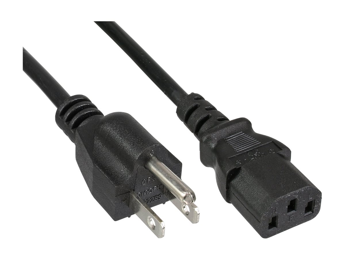 InLine - Stromkabel - NEMA 1-15 (S) bis IEC 60320 C13 - 125 V - 10 A - 1 m - Schwarz - Kanada, Vereinigte Staaten