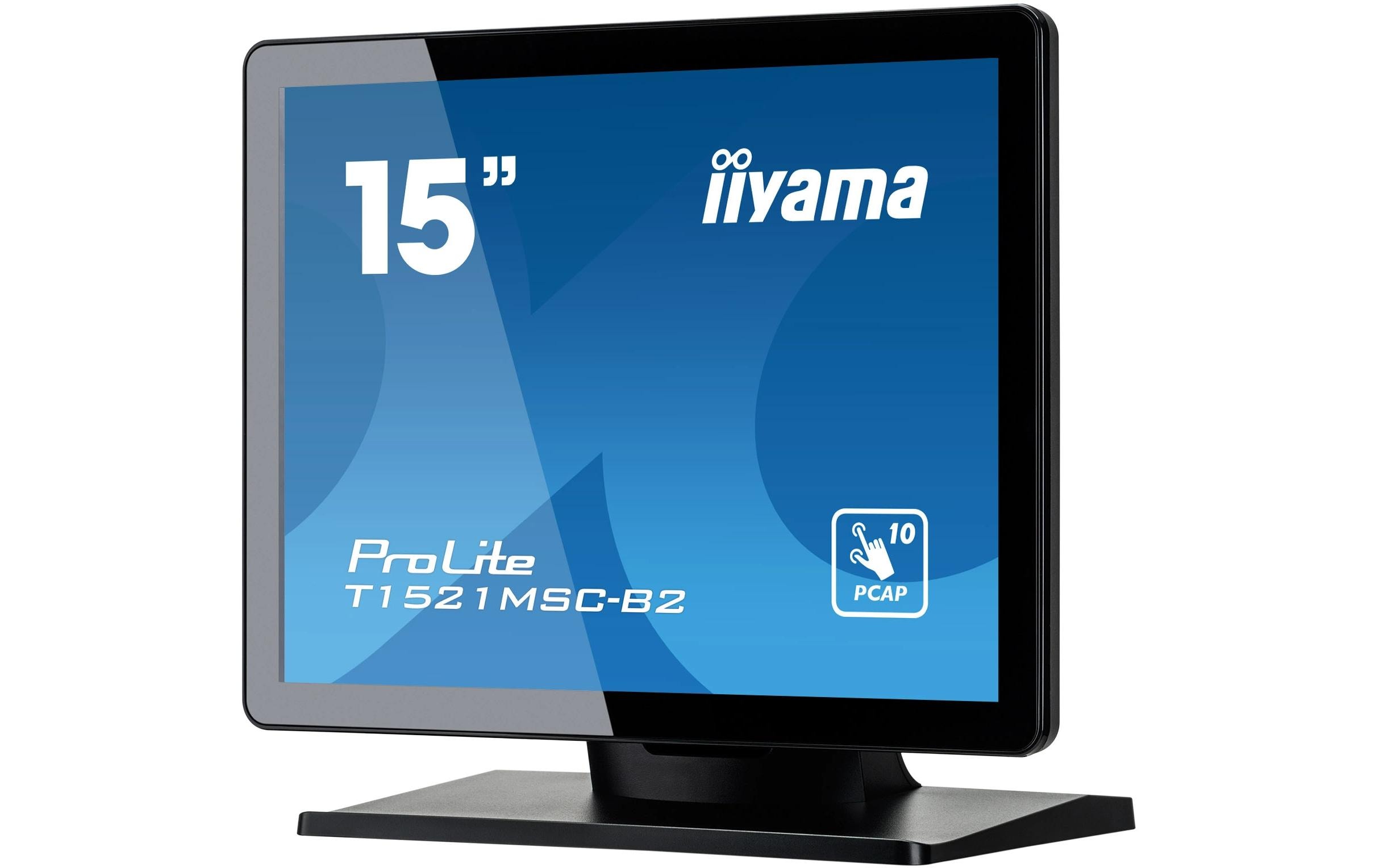 iiyama ProLite T1521MSC-B2 - LED-Monitor - 38 cm (15") - Touchscreen - 1024 x 768 - TN - 370 cd/m² - 800:1 - 8 ms - HDMI, VGA - Lautsprecher - mattschwarz