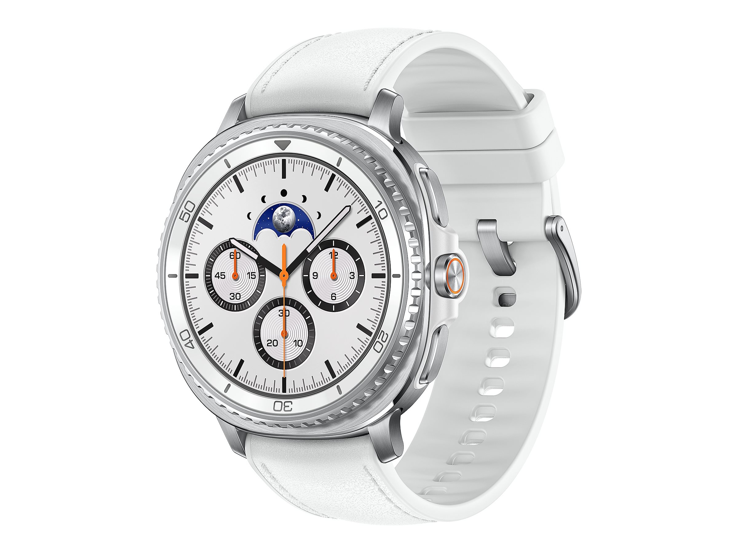 Samsung Galaxy Watch8 Classic - 46 mm - intelligente Uhr mit hybrid band - Hybrid-Eco-Leder - Bandgröße: S/M/L - Anzeige 3.4 cm (1.34") (SM-L500NZWADBT)