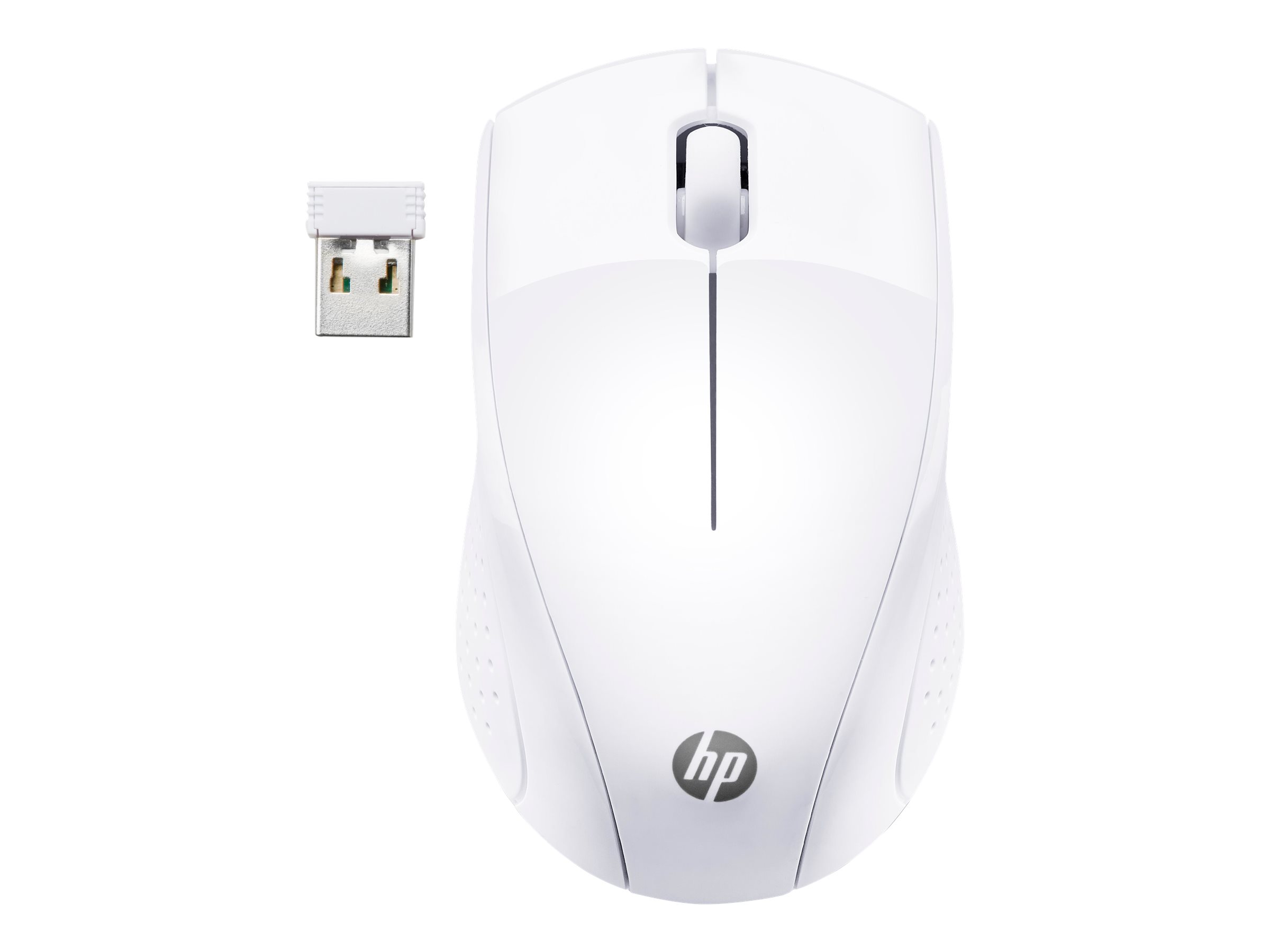 HP 220 - Maus - 3 Tasten - kabellos - 2,4 GHz - kabelloser Empfänger (USB) - Schneeweiß - CTO