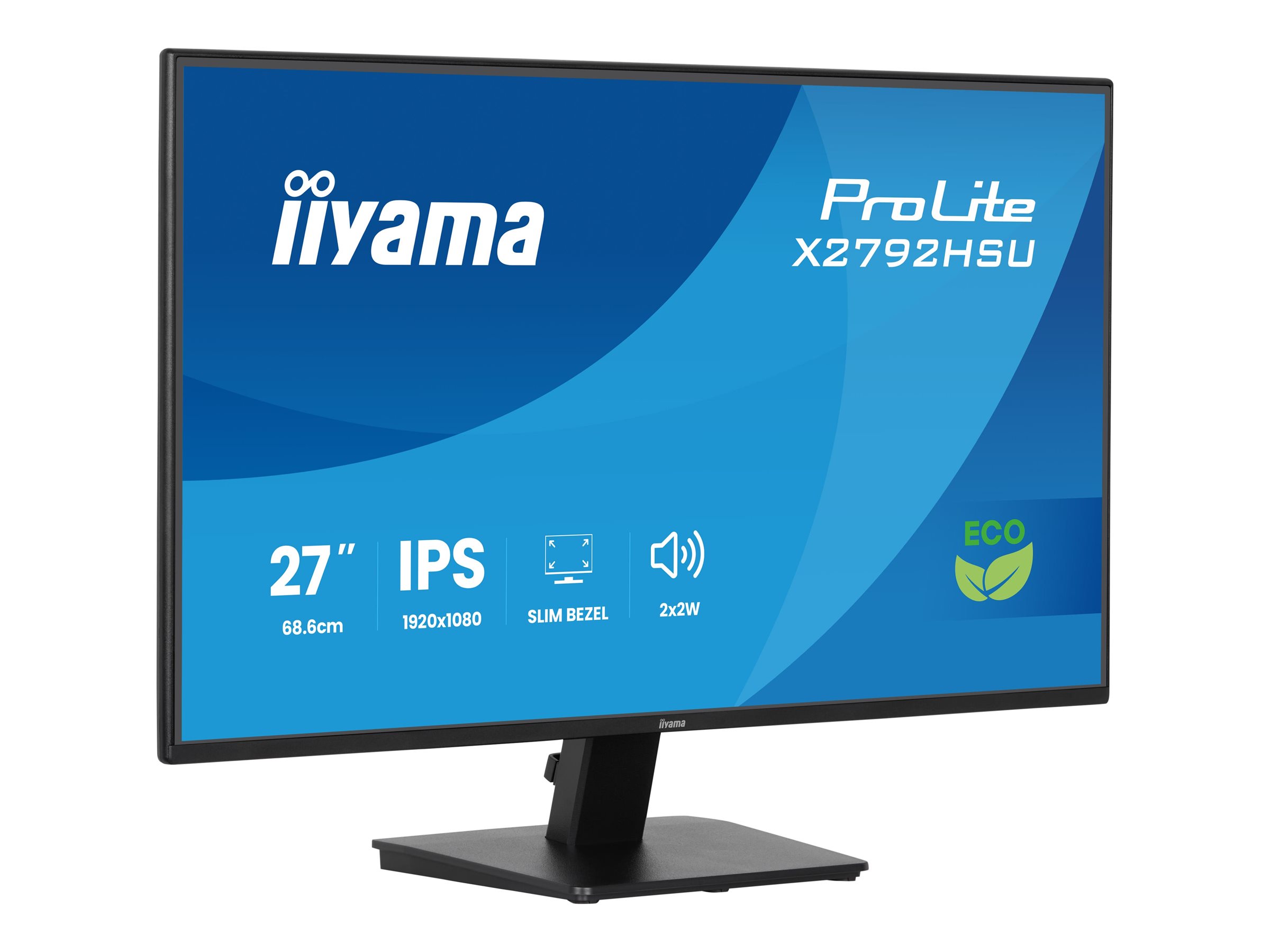 iiyama ProLite X2792HSU-B1 - LED-Monitor - 68.6 cm (27") - 1920 x 1080 Full HD (1080p) @ 120 Hz - IPS - 300 cd/m² - 1500:1 - 3 ms - HDMI, DisplayPort - Lautsprecher - mattschwarz