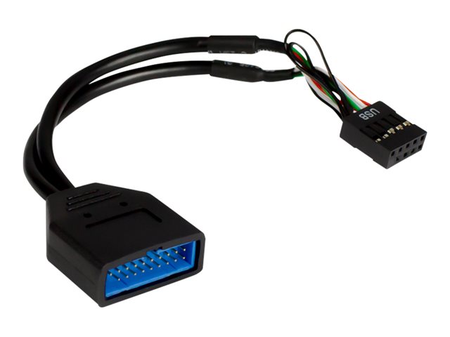 Inter-Tech - interner USB-Adapter - 9-poliger USB-Header zu 19-poliger USB 3.0 Kopf - 15 cm