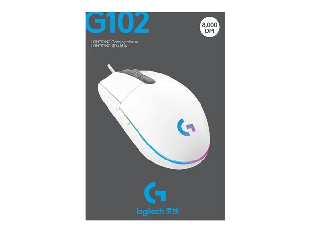Logitech Gaming Mouse G102 LIGHTSYNC - Maus - USB - weiß