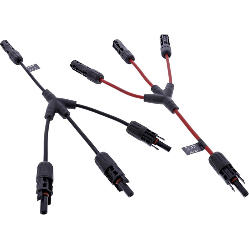 InLine® Solarkabel 3-fach Verteiler-Set schwarz/rot 0,36m
