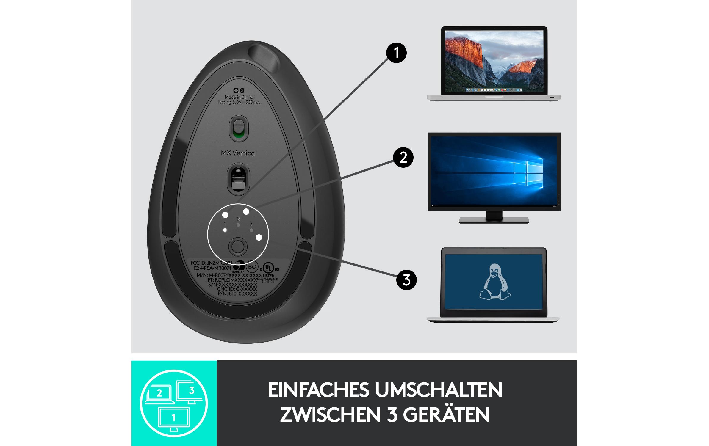 Logitech Ergonomische Maus MX Vertical